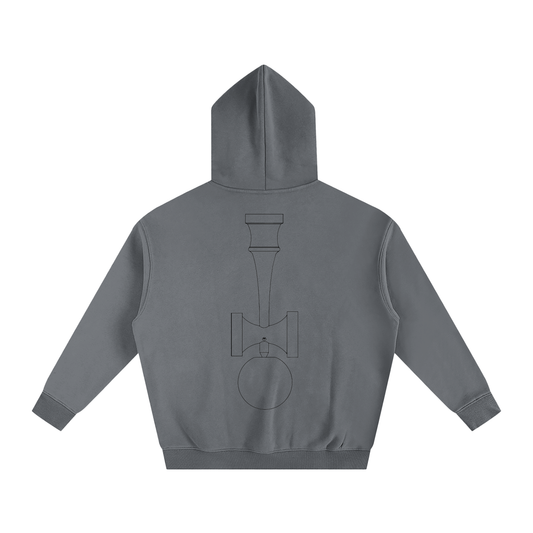 Grey Separation Fleeced Hoodie