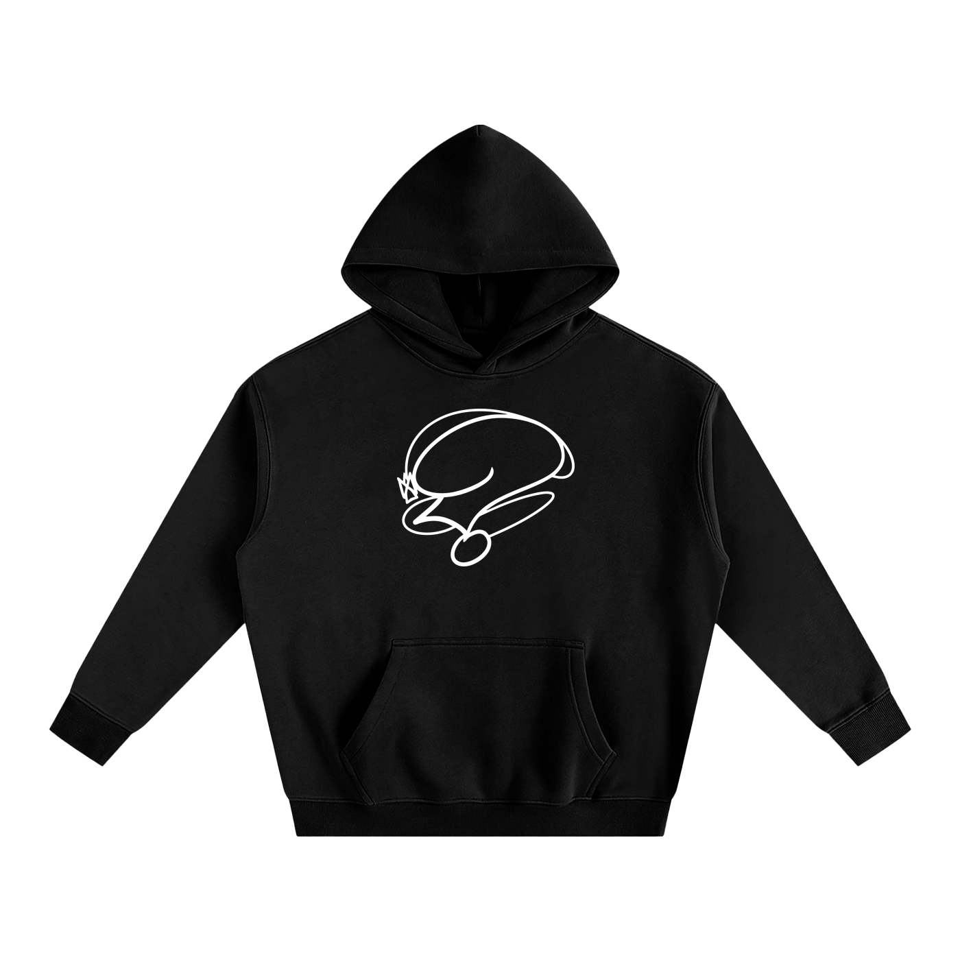Black Separation Fleeced Hoodie