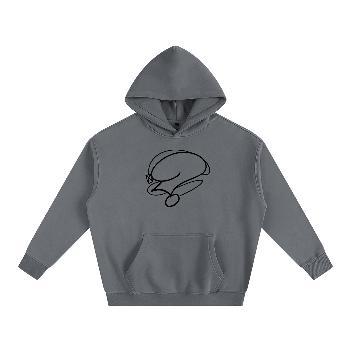 Grey Separation Fleeced Hoodie