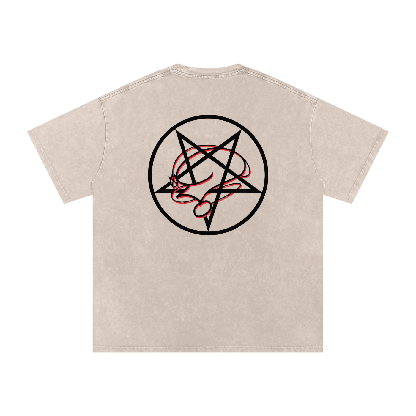 Snow Washed Mini Black Pocket Logo PentaQuestion Tee