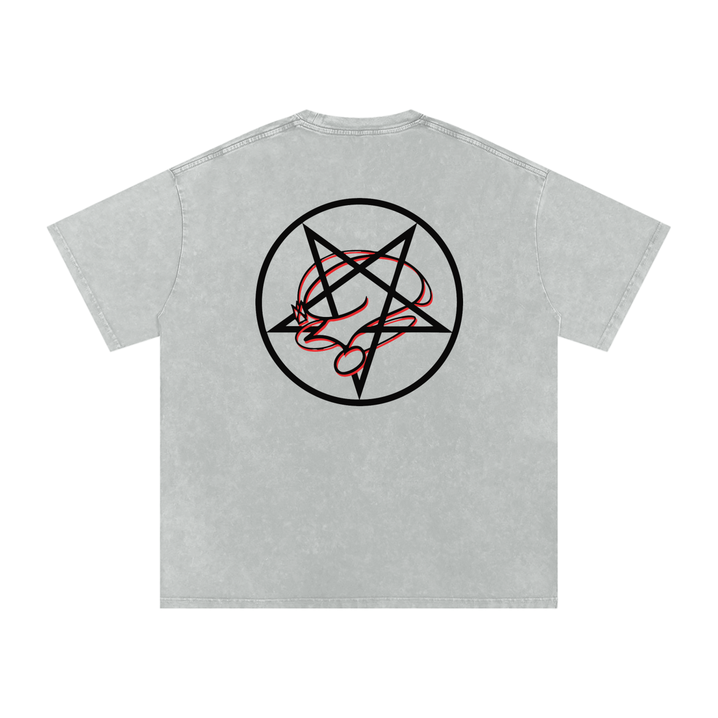 Snow Washed Mini Black Pocket Logo PentaQuestion Tee