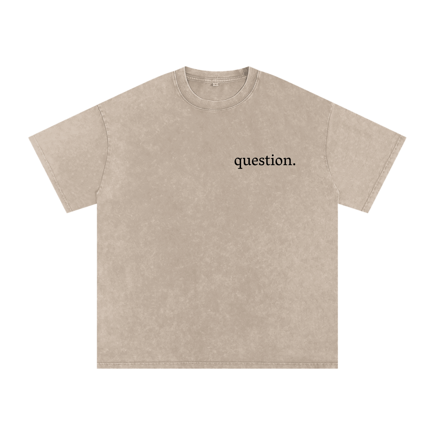 Pocket PentaQuestion Snow Washed Oversized Cotton T-Shirt