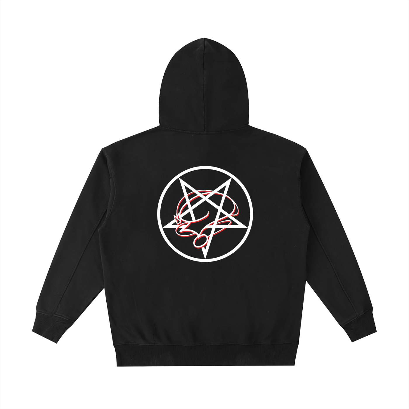 Pocket PentaQuestion Vintage Washed Heavyweight Hoodie