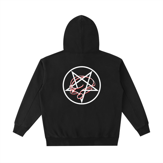 Pocket PentaQuestion Vintage Washed Heavyweight Hoodie