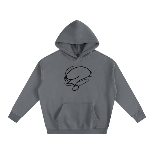 Grey Separation Fleeced Hoodie
